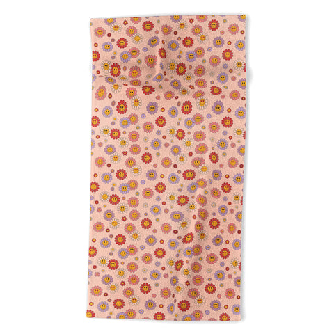 Cuss Yeah Designs Happy Valentines Daisies Beach Towel