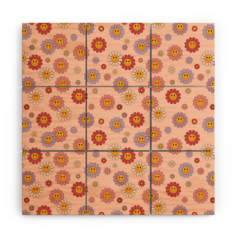 Cuss Yeah Designs Happy Valentines Daisies Wood Wall Mural