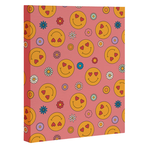 Cuss Yeah Designs Heart Eyes Smiley Face Art Canvas
