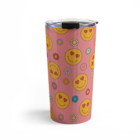 Cuss Yeah Designs Heart Eyes Smiley Face Travel Mug