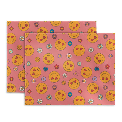 Cuss Yeah Designs Heart Eyes Smiley Face Placemat