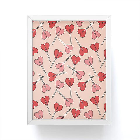Cuss Yeah Designs Heart Lollipops Framed Mini Art Print