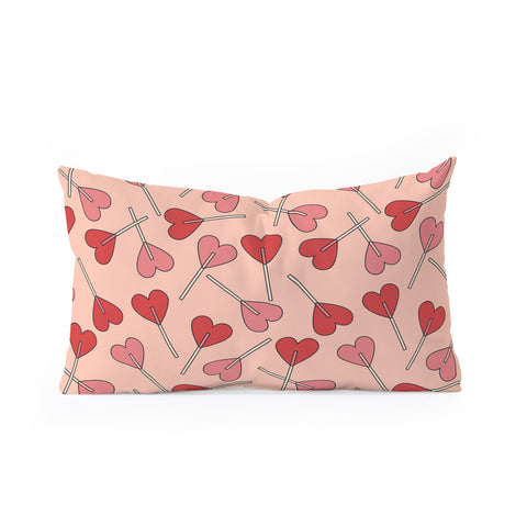 Cuss Yeah Designs Heart Lollipops Oblong Throw Pillow