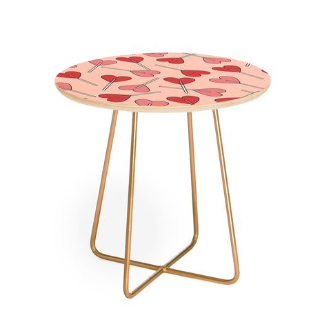 Cuss Yeah Designs Heart Lollipops Round Side Table