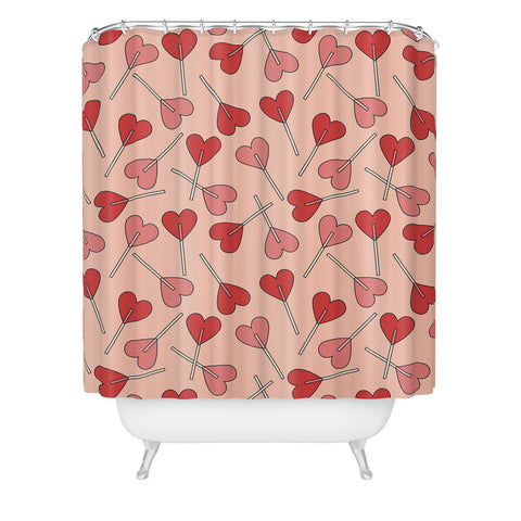 Cuss Yeah Designs Heart Lollipops Shower Curtain