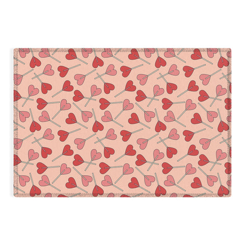 Cuss Yeah Designs Heart Lollipops Outdoor Rug