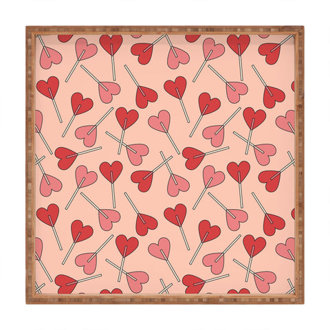 Cuss Yeah Designs Heart Lollipops Square Tray