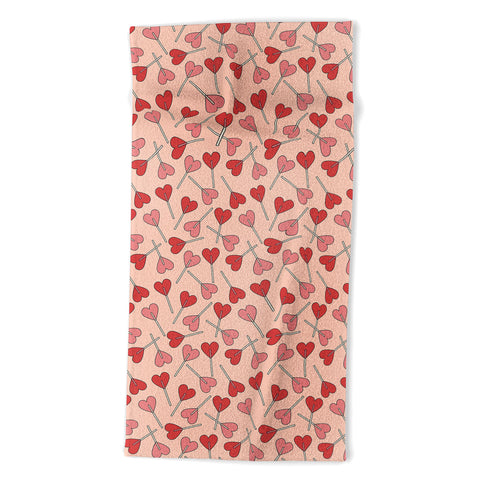 Cuss Yeah Designs Heart Lollipops Beach Towel