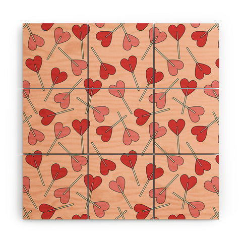 Cuss Yeah Designs Heart Lollipops Wood Wall Mural
