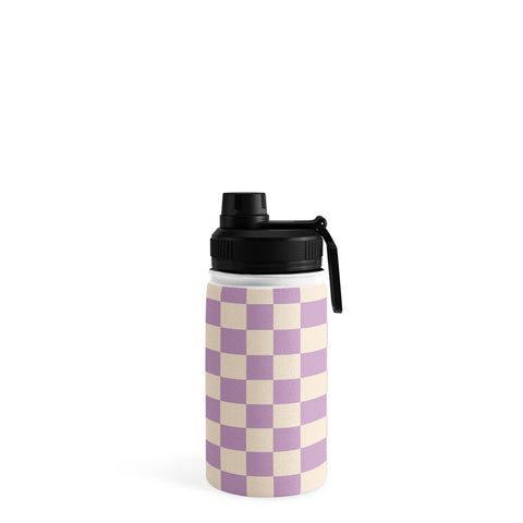 Cuss Yeah Designs Lavender Checker Pattern Water Bottle