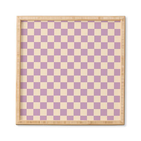Cuss Yeah Designs Lavender Checker Pattern Framed Wall Art