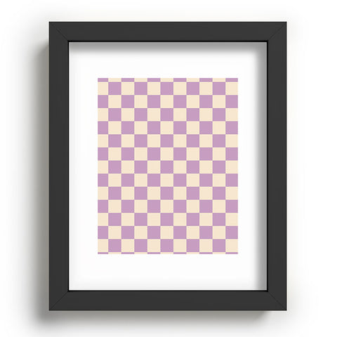 Cuss Yeah Designs Lavender Checker Pattern Recessed Framing Rectangle