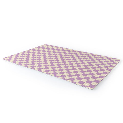 Cuss Yeah Designs Lavender Checker Pattern Area Rug
