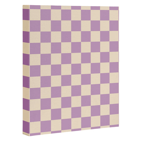 Cuss Yeah Designs Lavender Checker Pattern Art Canvas