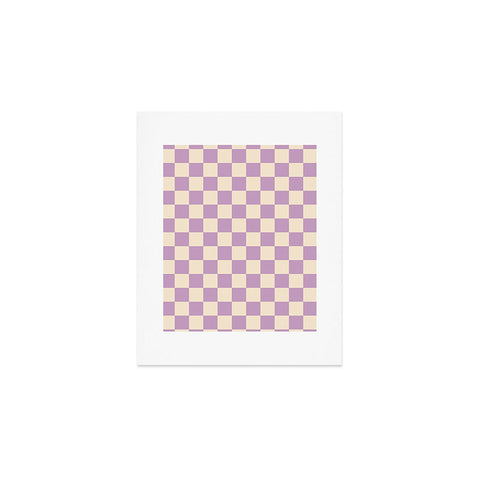 Cuss Yeah Designs Lavender Checker Pattern Art Print
