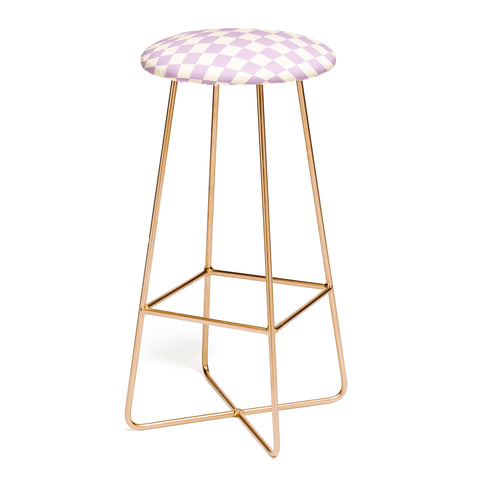 Cuss Yeah Designs Lavender Checker Pattern Bar Stool