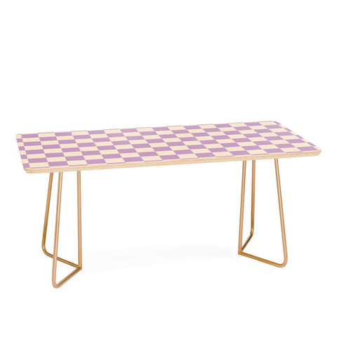 Cuss Yeah Designs Lavender Checker Pattern Coffee Table