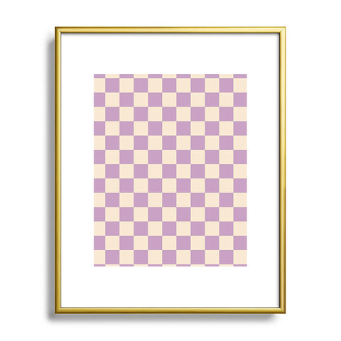 Cuss Yeah Designs Lavender Checker Pattern Metal Framed Art Print