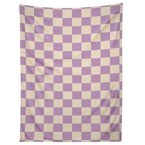 Cuss Yeah Designs Lavender Checker Pattern Tapestry