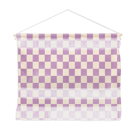 Cuss Yeah Designs Lavender Checker Pattern Wall Hanging Landscape