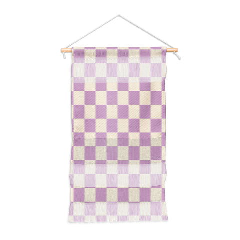 Cuss Yeah Designs Lavender Checker Pattern Wall Hanging Portrait