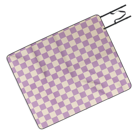 Cuss Yeah Designs Lavender Checker Pattern Picnic Blanket