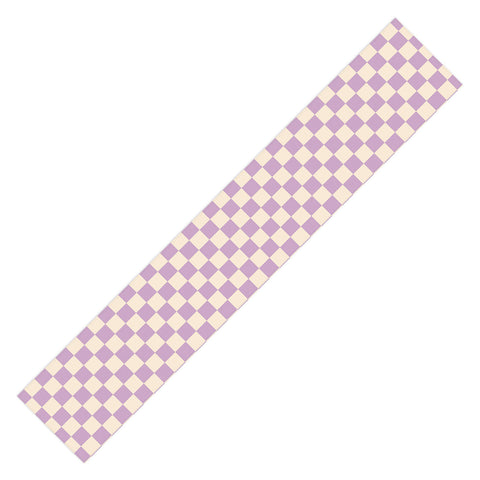 Cuss Yeah Designs Lavender Checker Pattern Table Runner