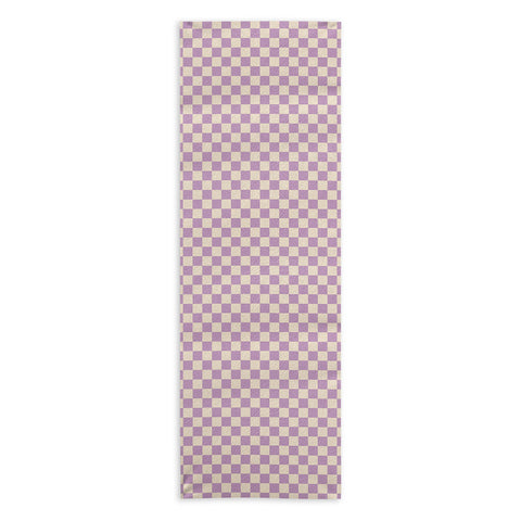 Cuss Yeah Designs Lavender Checker Pattern Yoga Towel