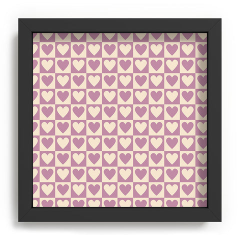 Cuss Yeah Designs Lavender Checkered Hearts Recessed Framing Square