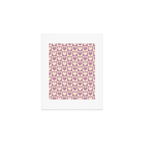 Cuss Yeah Designs Lavender Checkered Hearts Art Print