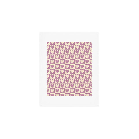 Cuss Yeah Designs Lavender Checkered Hearts Art Print