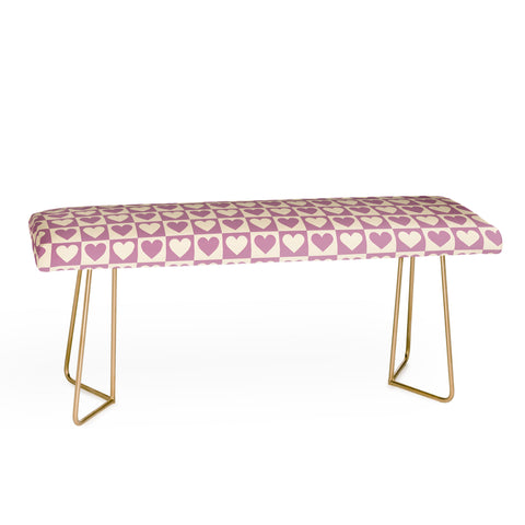 Cuss Yeah Designs Lavender Checkered Hearts Bench