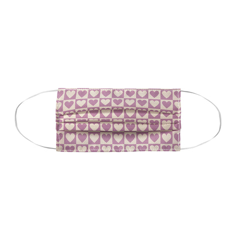 Cuss Yeah Designs Lavender Checkered Hearts Face Mask