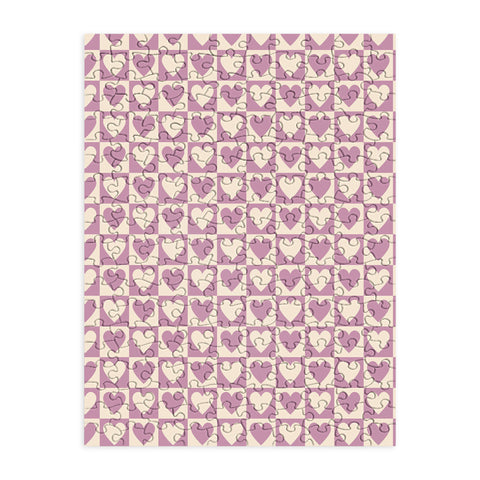 Cuss Yeah Designs Lavender Checkered Hearts Puzzle