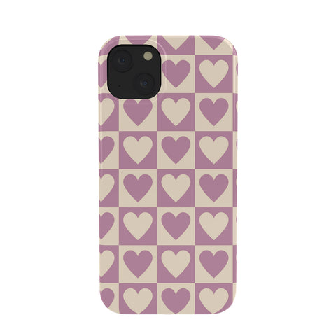 Cuss Yeah Designs Lavender Checkered Hearts Phone Case