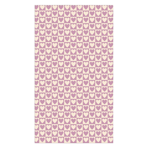 Cuss Yeah Designs Lavender Checkered Hearts Tablecloth