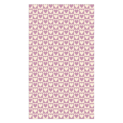 Cuss Yeah Designs Lavender Checkered Hearts Tablecloth