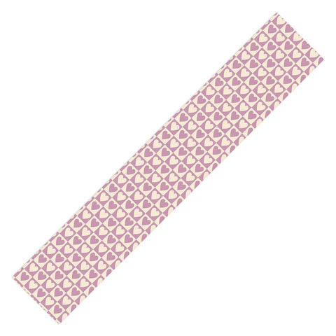 Cuss Yeah Designs Lavender Checkered Hearts Table Runner