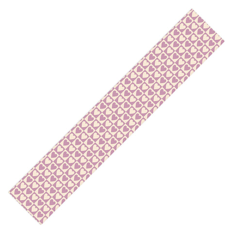 Cuss Yeah Designs Lavender Checkered Hearts Table Runner
