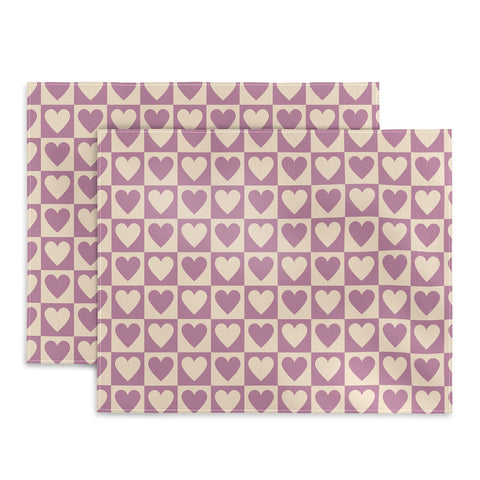 Cuss Yeah Designs Lavender Checkered Hearts Placemat