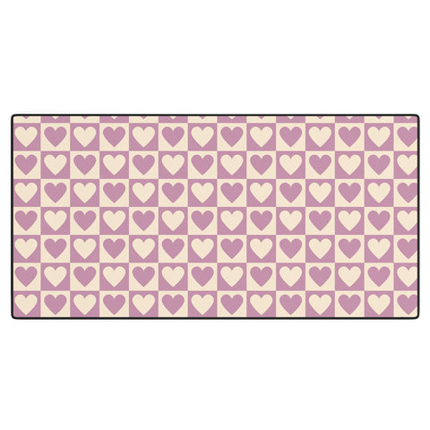 Cuss Yeah Designs Lavender Checkered Hearts Desk Mat