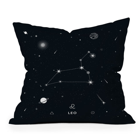 Cuss Yeah Designs Leo Star Constellation Outdoor Throw Pillow