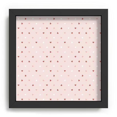 Cuss Yeah Designs Mini Red Pink and White Hearts Recessed Framing Square