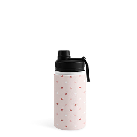 Cuss Yeah Designs Mini Red Pink and White Hearts Water Bottle