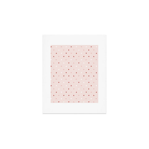 Cuss Yeah Designs Mini Red Pink and White Hearts Art Print