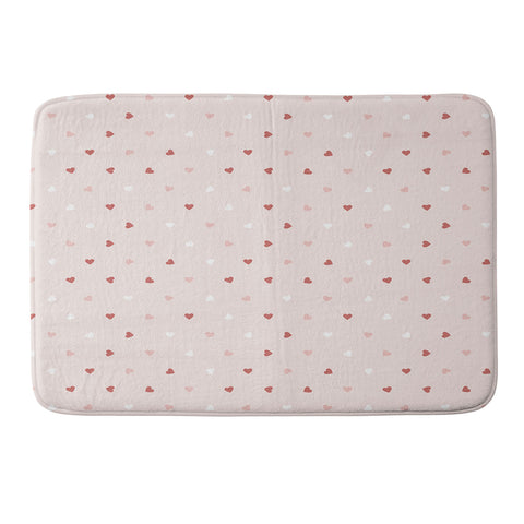 Cuss Yeah Designs Mini Red Pink and White Hearts Memory Foam Bath Mat Havenly