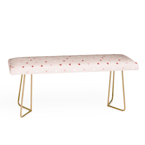 Cuss Yeah Designs Mini Red Pink and White Hearts Bench
