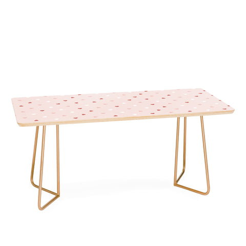 Cuss Yeah Designs Mini Red Pink and White Hearts Coffee Table