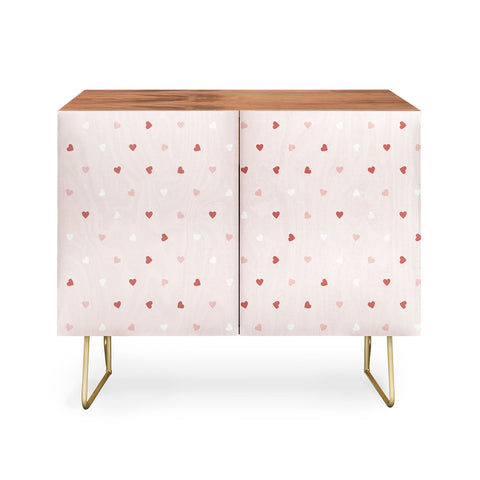 Cuss Yeah Designs Mini Red Pink and White Hearts Credenza