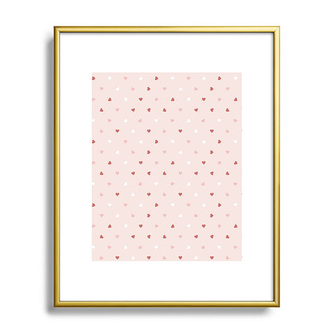 Cuss Yeah Designs Mini Red Pink and White Hearts Metal Framed Art Print Havenly